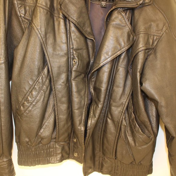 Wilsons Black Leather Jacket with Butterfly - Picture 4 of 12